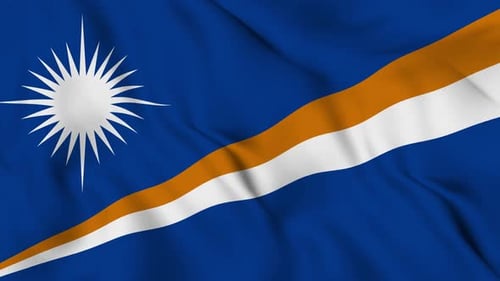 Realistic Waving Flag of Marshall Islands Animation