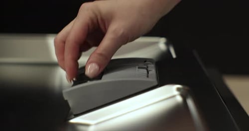Woman Hands Puts Detergent Dishwasher Tablet In Dishwasher Machine Modern Home Kitchen Easy