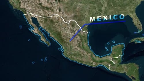 Animated Map Zoom and Border Trace for Mexico