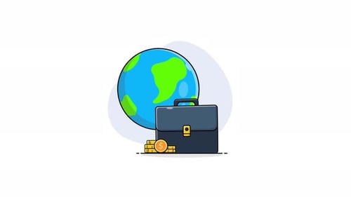 4k Global Business Concept Animation Video