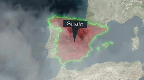 Spanien-Karte - Wolkeneffekt