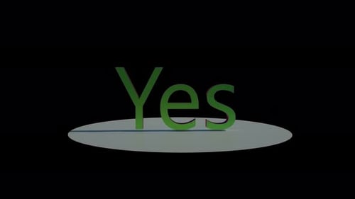 Animación 3D de respuesta de no a sí