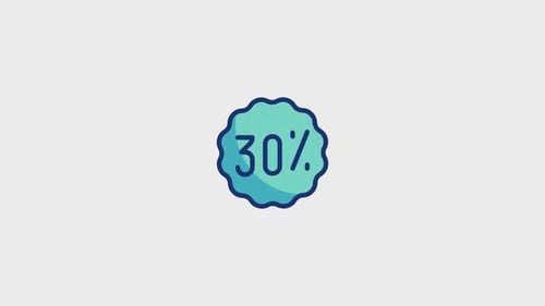 Animated Flat Design Discount Badge Reveal