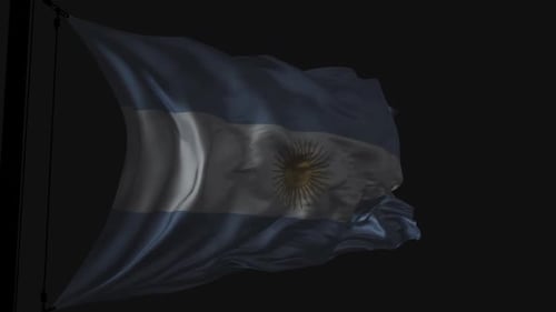 Realistic Waving Argentina Flag 3D Animation