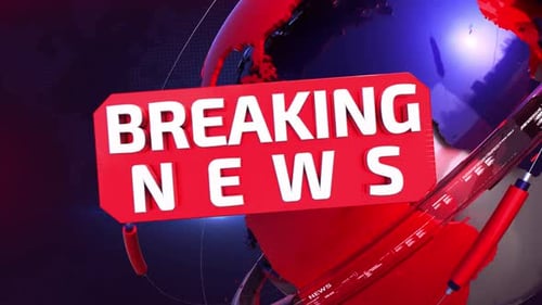 Animated Breaking News Opener with Spinning 3D Globe