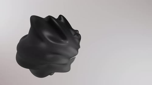 Abstract Black Fluid Morphing Shape Seamless Loop