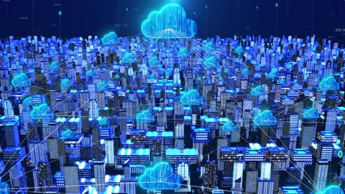 Concept de cloud computing et de ville intelligente