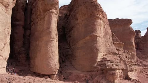Aerial video over the Red Timna National Park, Eilat, Israel