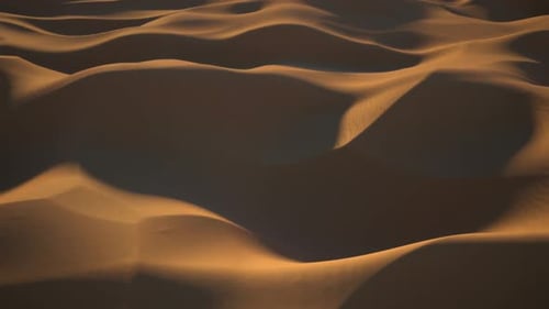 Sand Desert Top Down View on Abstract Wavy Pattern on Surface Sunset