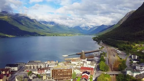 Andalsnes Town Aerial View in Norway