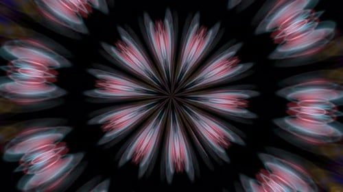 Caleidoscopio con diseño floral que brilla en el centro