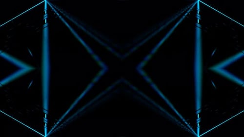 Rosafarbene und blaue Blitze spiegeln den symmetrischen Linien- und Streifenhintergrund VJ Loop in 4K wider