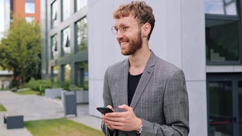 Manager Connecting with People Online Messaging and Browsing Internet