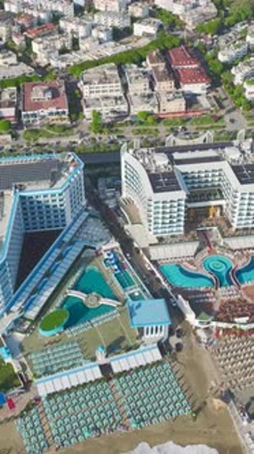 Vertical Video Mediterranean Luxury Hotel with Exclusive Piers Sparkling Pools and Breathtaking