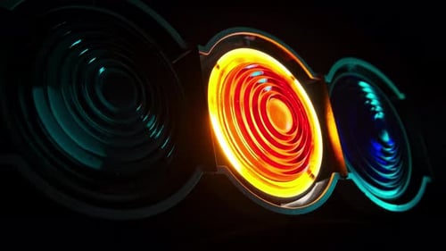 Círculo de luz azul
