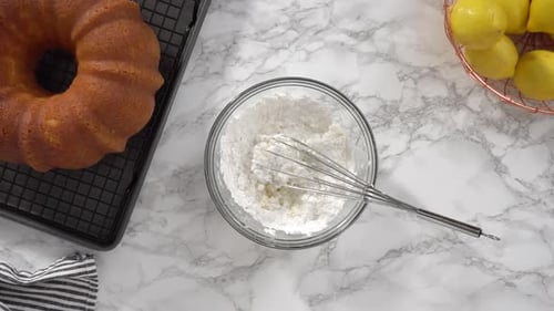 Lemon Glaze Preparation for Baked Cake at Home