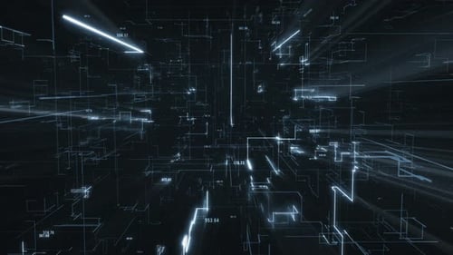 Futuristic Digital Data Network Grid Loop Background