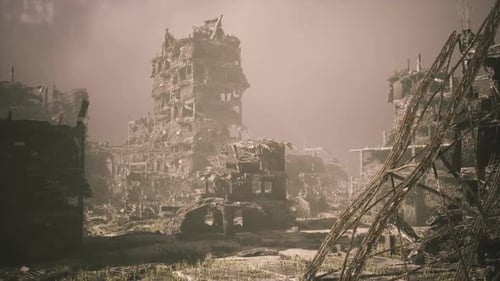 Forgotten Infrastructure Amidst Dust and Fading Sepia Colors