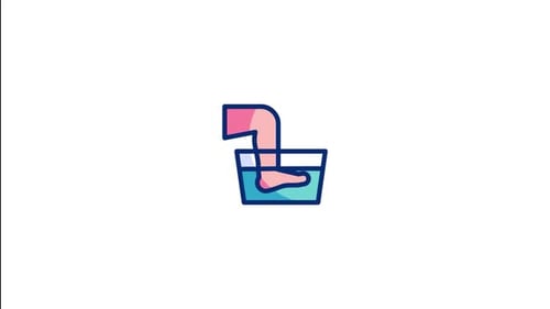 Animated Foot Soak in Flat Design Style