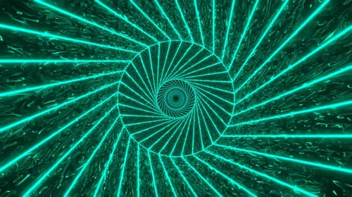 Turquoise Spiral Neon Abstract Background VJ Loop l 4K