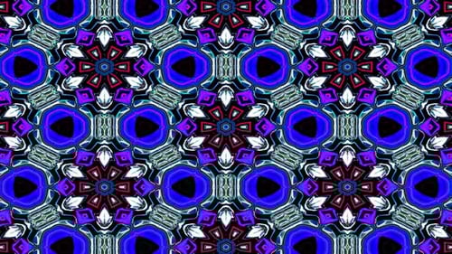 Dynamic Abstract Glowing Geometric Kaleidoscope Pattern