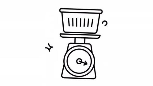Hand-Drawn Sketch Kitchen Scale Measurement Animation