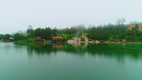 view from the middle of the lake