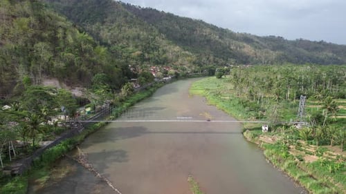 Tambakrejo Pacitan Village, with natural beauty and rivers surrounded by hills, Pacitan Tourism Vill