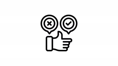 thumbs up line icon animation
