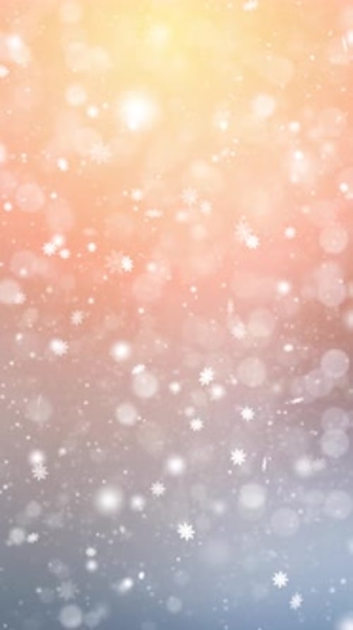 Christmas Snow And Snowflakes Bokeh Background 42 - Vertical Video