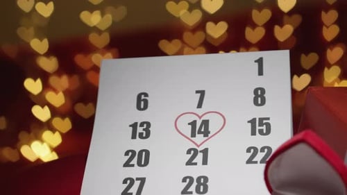 Valentines Day Calendar with Ring and Gift