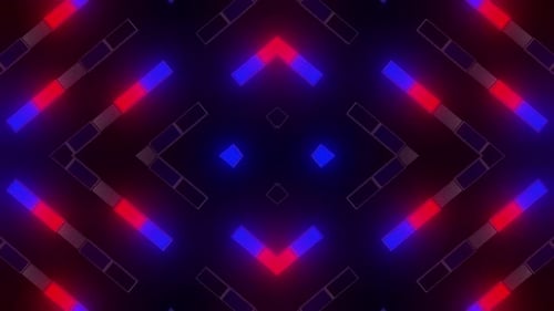 Glowing Neon Geometric Shape Pattern Animation