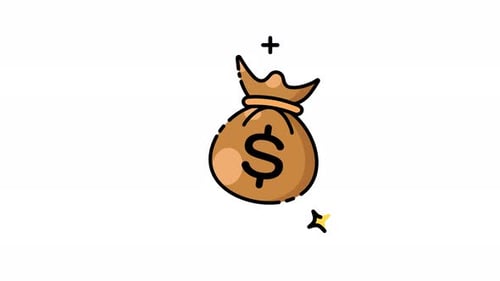 Animated Money Bag Loop Icon for Financial Projects