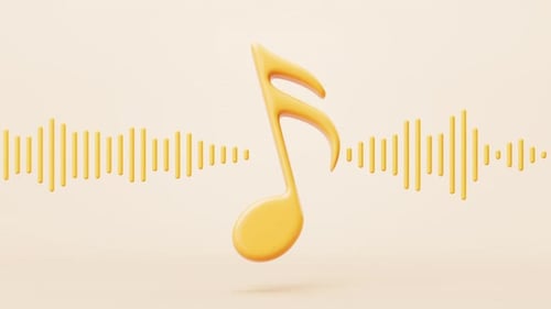 Loop animation of music notes with cartoon style