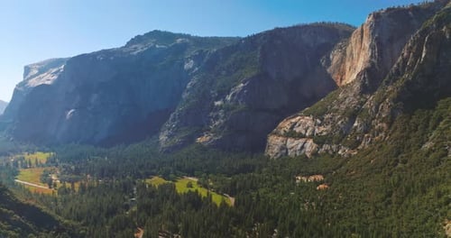 Amazing steep mountains in Yosemite National Park, California, USA