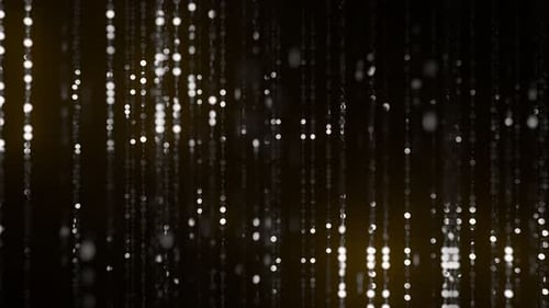 Abstract Shimmering Golden Glitter Particles Falling Background