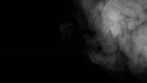 Ethereal White Smoke Filling Frame on Black Background