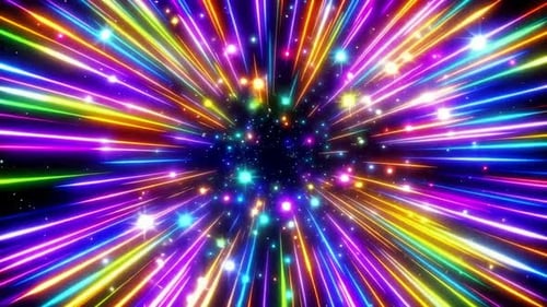 Rainbow Warp Speed Neonlicht, Streifen im Weltraum