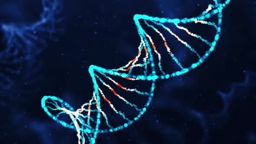 Animated Glowing DNA Double Helix for Science and Technology Projects
