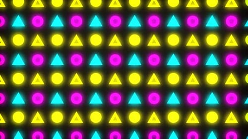 Neon Geometric Shapes Background