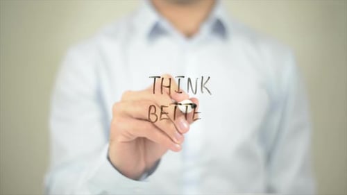 Writing Think Better on Clear Screen Concept