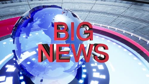 3D News Intro with Rotating Globe and Animated Text