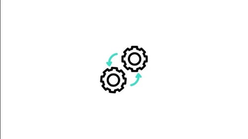 Animated Gears Icon for Workflow or Connection