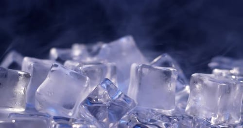 Cool Ice Cubes with Rising Vapor