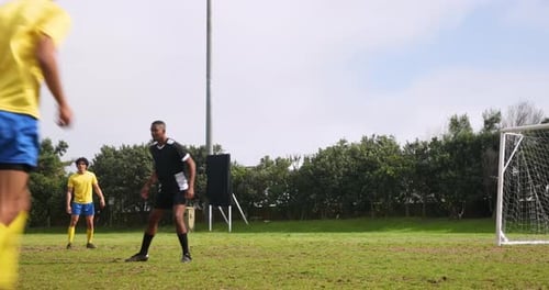 Soccer Team Scores and Celebrates Victory