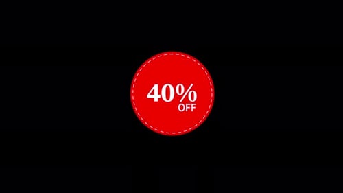Red Discount 40 Percent Off Animated Sticker
