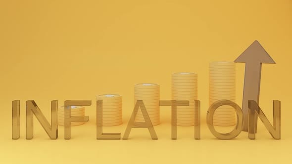 Visual Representation of Inflation with Coins and Growth Arrow ...
