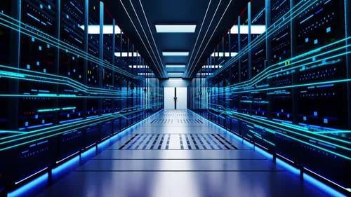 Neural Network Connection Servers Computer Data Center
