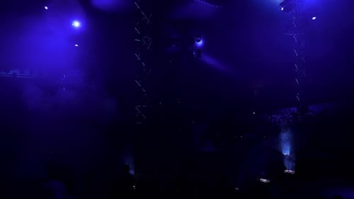 Concert Stage with Lights at Night