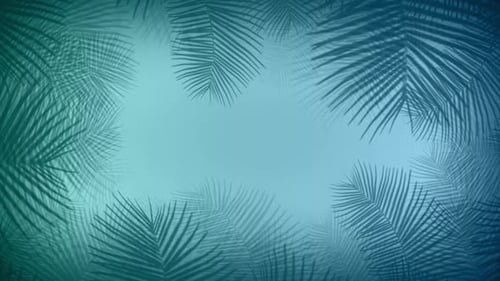 Animated Decorative Palm Leaves Nature Background